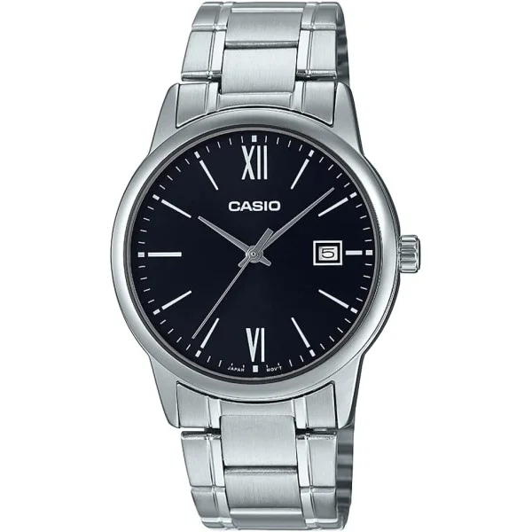 Casio Analog Black Dial Stainless Steel Band Watch for Men - MTP-V002D-1B3UDF